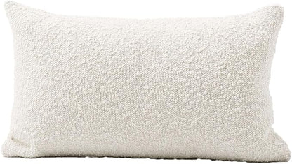 DOMVITUS Boucle Pillow Covers 12x20 Luxury Throw Pillow Covers Decorative Pillows for Bed Sofa Pillows for Living Room Accent Couch Pillows Soft Cushion Case, 1PC, Ivory
