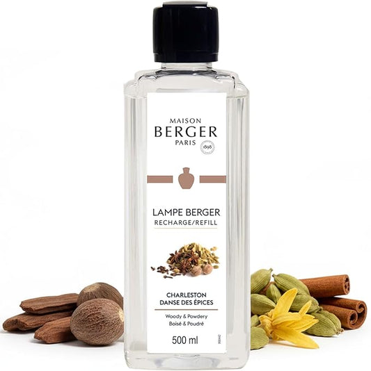 Charleston | Lampe Berger Fragrance Refill by Maison Berger | for Home Fragrance Oil Diffuser | Purifying and perfuming Your Home | 16.9 Fluid Ounces - 500 milliliters | Made in France