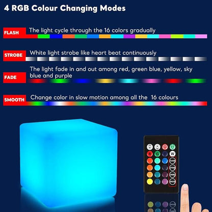 6 inch Rechargeable LED Cube Light, 16 Colors Changing Tesseract Light Cubes w/Remote, Dimmable Cosmic LED Cube Mood Lamp, Waterproof Bedside Lamp Night Lights for Kids Nursery Home Party