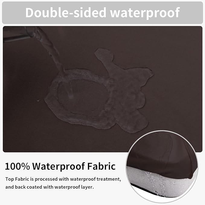 Easy-Going 100% Waterproof Loveseat Sofa Seat Cushion Slipcovers Couch Cushion Cover Stretch Furniture Protector for Kids, Pets (Loveseat Cushion, Chocolate)