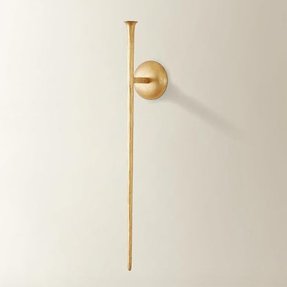 Z Gallerie Aspar Wall Sconce Long Candle Holder in Gold Finish, Retro Chic Wall Decor for Living Room, Vintage Candle Wall Sconce with Timeless Appeal(A Sconce Without Candles)