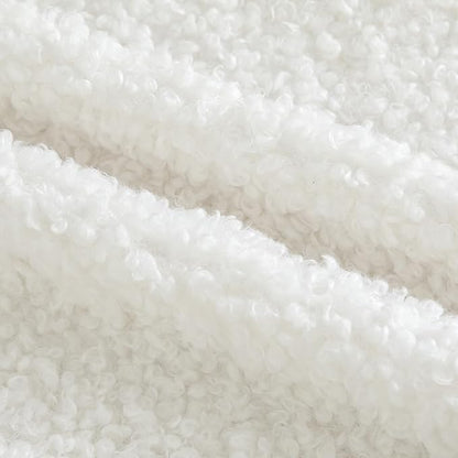 Yaertun Pack of 2 Faux Fur Throw Pillow Covers Decorative Sherpa Boucle Pillow Covers Fuzzy Soft Pillowcases Sheepskin Fleece Cushion Case for Couch Sofa Bed Living Room 26x26 Inch Cream White