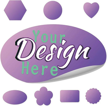 Jamipasp Custom Stickers for Business Logo Personalized Stickers Labels Customized with Photo, Name, Circle, Rectangle, Square, Waterproof Vinyl, Clear PVC,100,200pcs, 1",1.5",2", 3", 4",5" 6"
