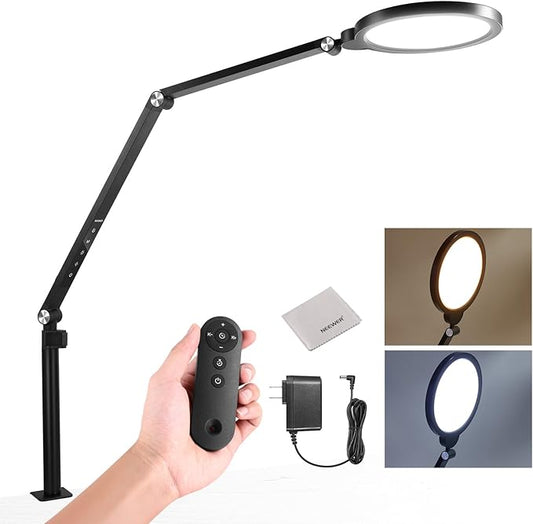 NEEWER BASICS 18W 7" Desktop Ring Light with Stand Folding Arm Desk C Clamp, Full Screen LED Circle Ringlight for Video Conference Lighting Streaming Recording Makeup Phone Selfie Computer Laptop, R18