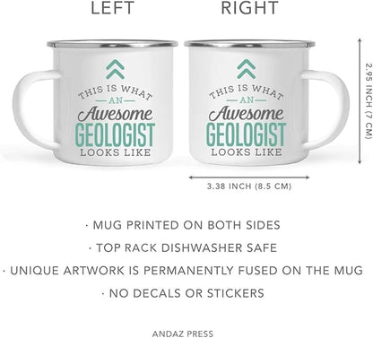 Andaz Press 11oz. Stainless Steel Campfire Coffee Mug Gift, This is What an Awesome Geologist Looks Like, 1-Pack, Birthday Gift Ideas Coworker Him Her, Includes Gift Box