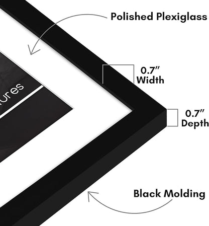 Americanflat 20x28 Picture Frame with Polished Plexiglass - Use as 16x24 Frame with Mat or Display 20x28 Photo Without Mat - Streamline Collection - Thin Border Picture Frames for Wall - Black