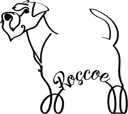 Schnauzer Dog Metal Desk, Custom Schnauzer Dog Minimalist Metal Table Sign Decor With Name, Pet Lover Sculpture Statue