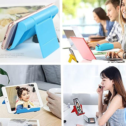 Cell Phone Stand 2 Pack Cell Phone Holder for Desk, Portable Phone Stand Holder for Desktop Kitchen Travel, Cellphone Stand Mobile Holder for iPhone Stand & All Smartphone (Black)