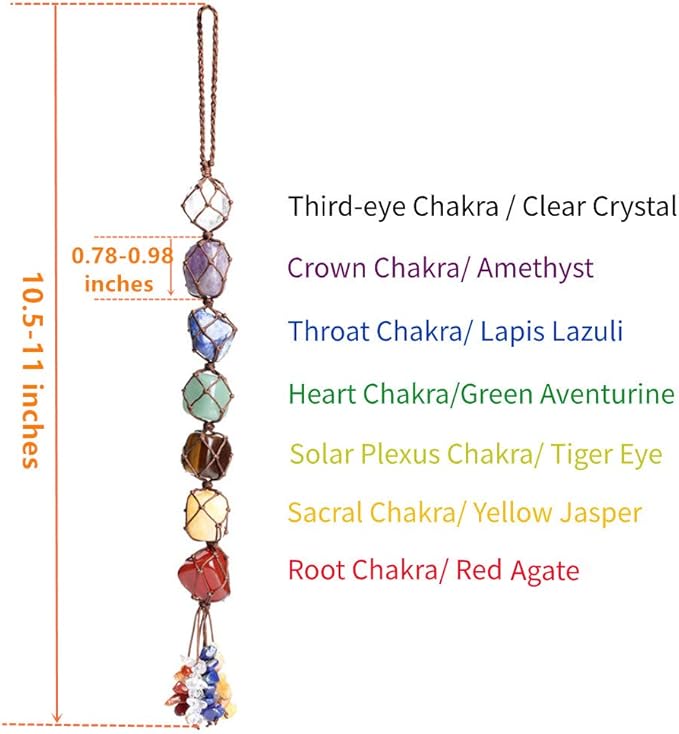 Handmade Crystal Window Car Hanging Ornaments 7 Chakra Home Decoration Feng Shui Ornament Yoga Meditation Car Decoration Tumbled Palm Stones Christmas Decorations Ornaments