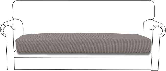 Easy-Going Stretch Cushion Cover Sofa Cushion Furniture Protector Sofa Seat Sofa slipcover Sofa Cover Soft Flexibility with Elastic Bottom(Sofa Cushion, Taupe)