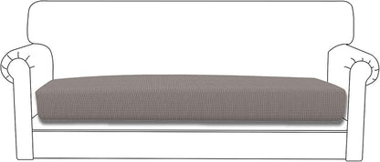 Easy-Going Stretch Cushion Cover Sofa Cushion Furniture Protector Sofa Seat Sofa slipcover Sofa Cover Soft Flexibility with Elastic Bottom(Sofa Cushion, Taupe)