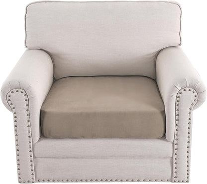 H.VERSAILTEX Suede Armchair Sofa Covers Stretch Couch Cushion Covers Slip Covers for Sofas/Couches Thick Soft Couch Cover for Dogs Washable(1 Piece Chair Cover, Sand)