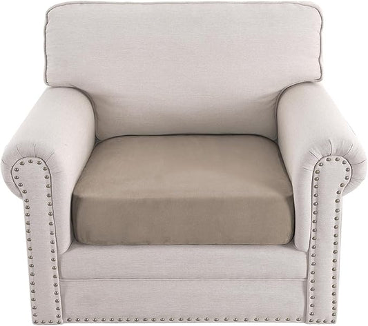 H.VERSAILTEX Suede Armchair Sofa Covers Stretch Couch Cushion Covers Slip Covers for Sofas/Couches Thick Soft Couch Cover for Dogs Washable(1 Piece Chair Cover, Sand)