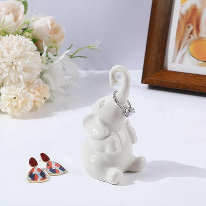 Elephant Gifts: Ring Holder with Good Luck Trunk & Cute Elephant Decor - Perfect for Wedding, Bridal Shower, Birthday & Christmas Gifts