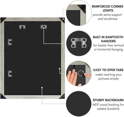 Americanflat 18x24 Poster Frame with Polished Plexiglass - Wide Picture Frames Made of Engineered Wood for Vertical or Horizontal Wall Display - Epic Collection - Grey