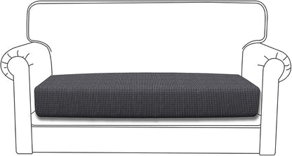 Easy-Going Stretch Loveseat Cushion Cover Sofa Cushion Furniture Protector Sofa Seat Sofa Slipcover Sofa Cover Soft Flexibility with Elastic Bottom(Loveseat Cushion, Dark Gray)