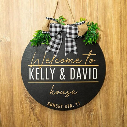 Personalized Family Name Front Door Sign, Custom Welcome Entry Hanger, Rustic Home Wall Display, Modern Accent Decoration, Unique Gift For New Families And Special Occasions Doorsign_281125_SR6_11