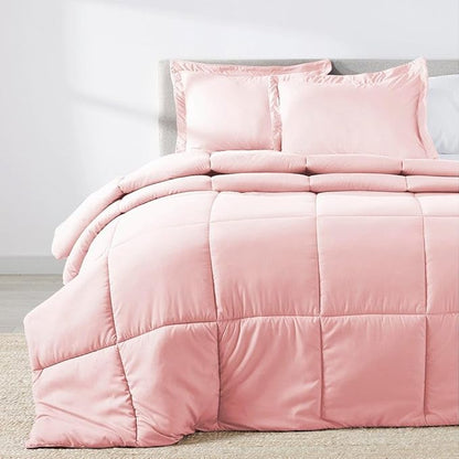 PeachSkinSheets Night Sweats: The Original 1500TC Soft Super Full/XL Full Oversized Comforter Set Cotton Candy Pink