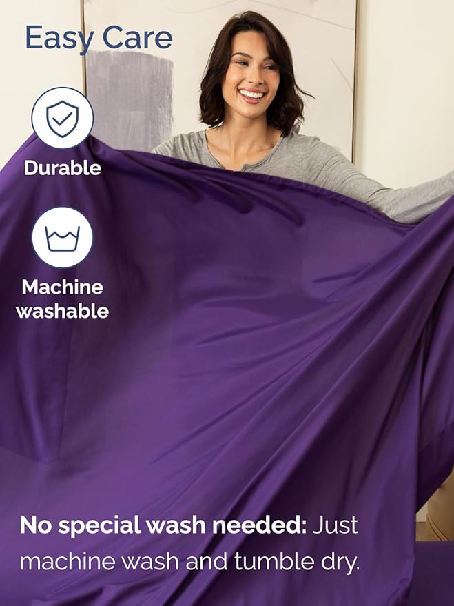 Extra Deep Cal King Sheet Set - 6 Piece Breathable & Cooling Sheets - Hotel Luxury Bed Sheets Set - Easy & Secure Fit - Soft, Wrinkle Free & Comfy Sheets Set - Purple Sheet Set with Extra Deep Pockets