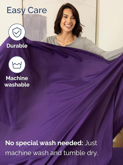 Extra Deep Cal King Sheet Set - 6 Piece Breathable & Cooling Sheets - Hotel Luxury Bed Sheets Set - Easy & Secure Fit - Soft, Wrinkle Free & Comfy Sheets Set - Purple Sheet Set with Extra Deep Pockets