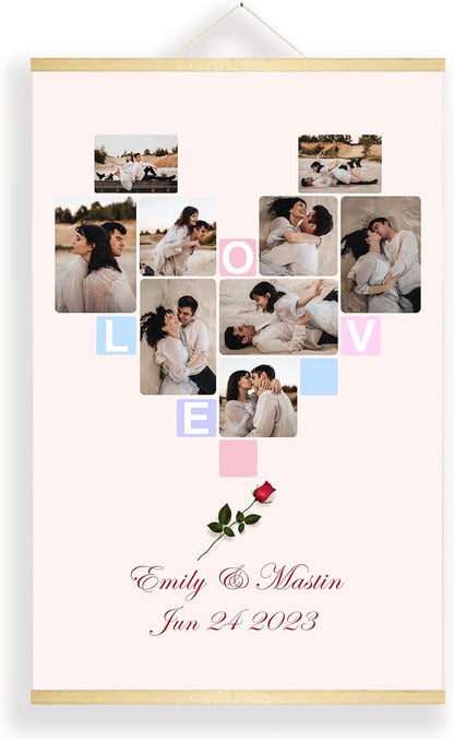 Custom Print Canvas Hanging, Personalized Poster with Your Photos, Customized Posters with Magnetic Frames