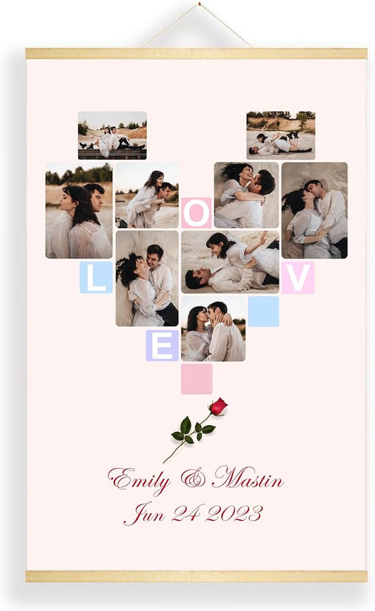 Custom Print Canvas Hanging, Personalized Poster with Your Photos, Customized Posters with Magnetic Frames