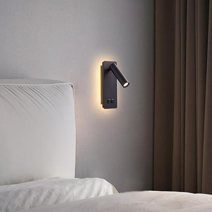 Wall Mounted Reading Light for Books in Bed, Bedside Wall Lamps with 3 Dimming, 350°Rotation Plug in Wall Sconce, Upgrade Headboard Bedside Lamp for Bedroom Living Room (Black)