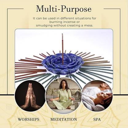 Hosley Incense Sticks Gift Set with Includes 60 Incense Sticks & Ceramic Holder - Perfect Bathroom Set for Home, Weddings, Meditation, Spa, Bathroom Use
