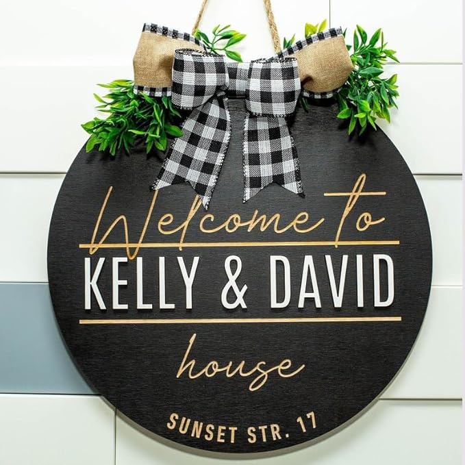 Personalized Family Name Front Door Sign, Custom Welcome Entry Hanger, Rustic Home Wall Display, Modern Accent Decoration, Unique Gift For New Families And Special Occasions Doorsign_281125_SR6_11