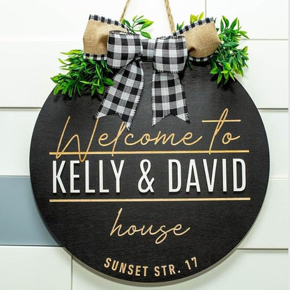 Personalized Family Name Front Door Sign, Custom Welcome Entry Hanger, Rustic Home Wall Display, Modern Accent Decoration, Unique Gift For New Families And Special Occasions Doorsign_281125_SR6_11