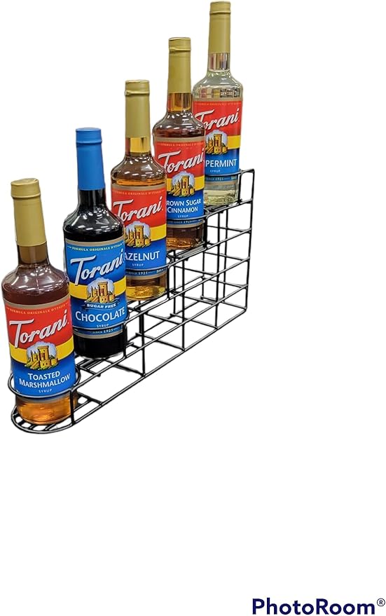 Rattleware Black 5-Bottle Wire Rack - Space-Saving, Durable & Stylish Organizer for Home & Kitchen Essentials (19″ x 4″ x 10″ - 1 Pc)