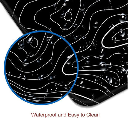 Large Mouse Pad, Extended XL Gaming Mousepad, Non-Slip Rubber Base Keyboard Mouse Mat Desk Pad for Work, Game, Office, Home, 31.5 x 11.8 in, Black Minimalist Topographic Map PL230707021