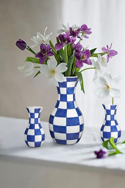 Small Blue and White Vase, 2-Pack 6 Inch Bud Ceramic Flower Vase, Retro Chinoiserie Vases for Fresh Dried Silk Flower Decor Side Table Living Room Bookshelf Antique Grand Millennial - Plain Glazed