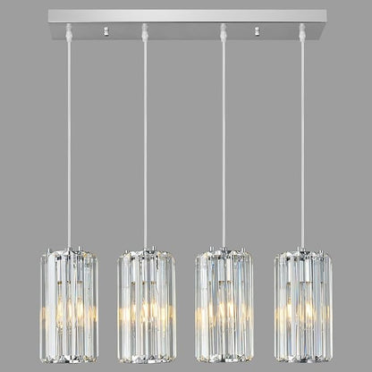 Chrome Pendant Lighting Modern Pendant Light, Mini Crystal Chandeliers,Adjustable Pendant Light Fixture for Kitchen Island Dinning Room Corridor Bedroom(Gold 4-Light)