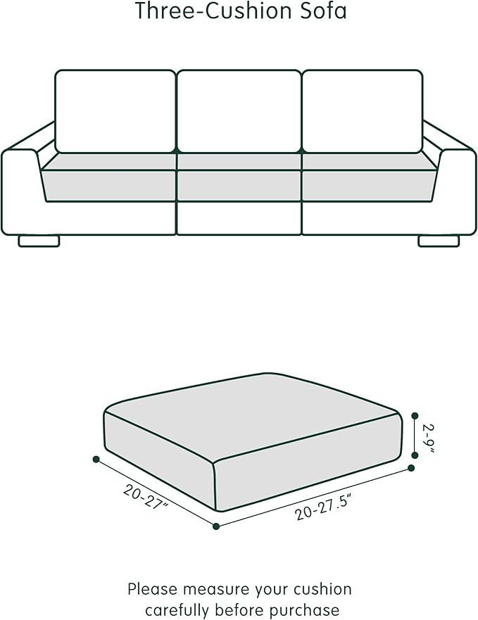 CHUN YI 3Piece Stretch Couch Cushion Covers, Sofa Seat Slipcovers for Pets, Suitable for Armchair Loveseat Sofa with Spandex Jacquard Washable Fabric(3Piece,Sand)