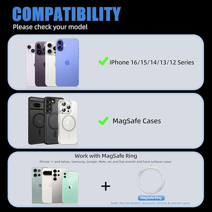 Magnetic Tripod for iPhone, Aluminium Phone Tripod Stand Compatible with Magsafe iPhone 17/16/15/14/13/12 Series, Foldable Strong Magnetic Phone Stand & Travel Essentials Accessories