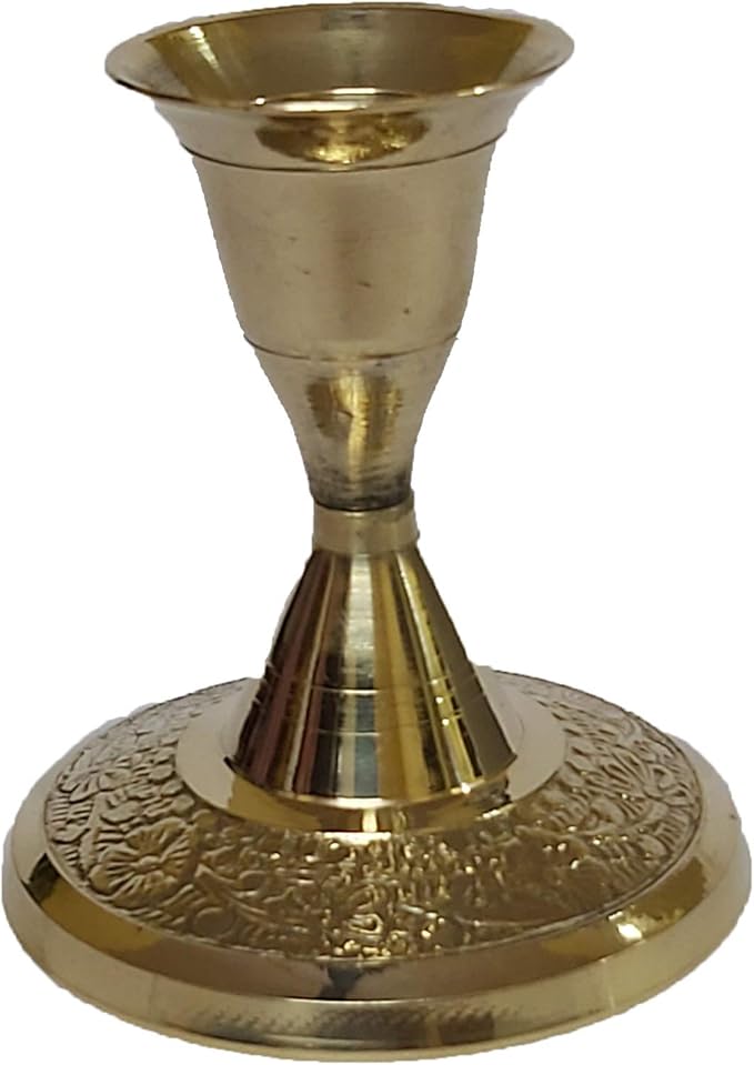 Brass Candle Stand Living Room Candlestick Holder for Table Candle Holders Candle Holder Stand Metal Pillar Wedding Gift Centerpiece Candle Holders (3.2 inches)