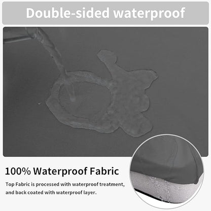 Easy-Going 100% Waterproof Chair Oversized Sofa Seat Cushion Slipcovers Couch Cushion Cover Stretch Furniture Protector for Kids, Pets (3-Piece Oversized Sofa Cushion, Grey)