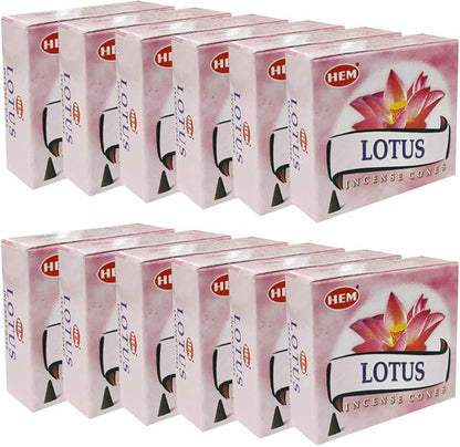 Lotus Incense Cones and Cone Incense Burner Bundle Insence Insense Hem Incense