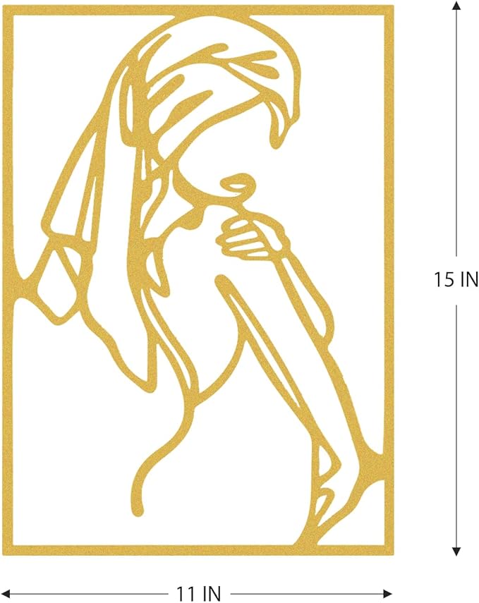 AGIOTA 3 Pcs Gold Wall Decor Metal Line Art for Living Room Wall Decor Above Bed Minimalist Decoration