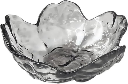 Black Crystal Flower Jewelry Ring Dish, Clear Trinket Bowl, Cute Nightstand Decor Ring Holder for Women, Home Decor Gifts for Women, Wedding, Birthday, Mother's Day