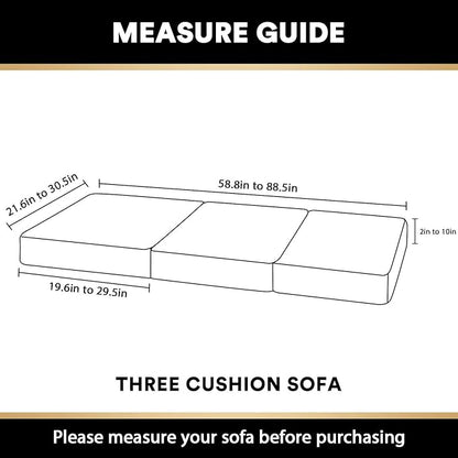 PrinceDeco Stretch Velvet Couch Cushion Covers for Individual Cushions Sofa Cushion Covers Seat Cushion Cover, Sofa Covers Washable, Cushion Sofa Covers for Sectional Couch - Ivory