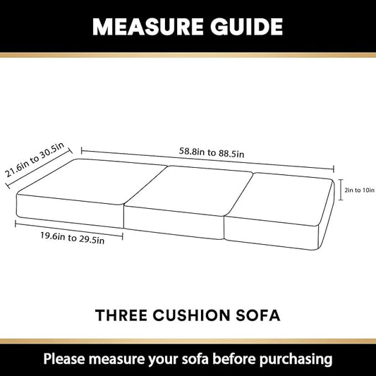 PrinceDeco Stretch Velvet Couch Cushion Covers for Individual Cushions Sofa Cushion Covers Seat Cushion Cover, Sofa Covers Washable, Cushion Sofa Covers for Sectional Couch - Ivory