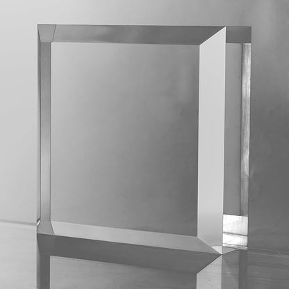CiaoHER 2in Thickness Beveled Solid Acrylic Display Block Clear Polished Pedestal Stand Riser Solid Base (6x6)