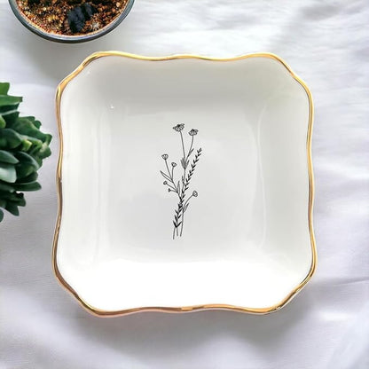 Ceramic Flower Trinket Dish, Mom Ring Dish, Bridal Shower Gift, Friendship Gift For Friend, Bride To Be Gift, Bridesmaid Gifts, Daughter Birthday Gift, Mothers Day Gift