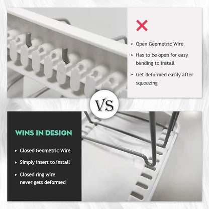 EVERIE Adjustable Bakeware Organizer Pot Lid Holder Rack for Pots, Cake Molds, Cutting Boards, Mats, Cookware, GS02SS, Pack of 2