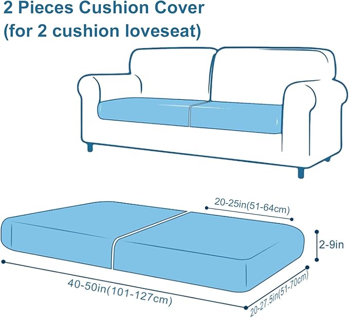 Smiry Printed Couch Cushion Covers, Stretch Soft Couch Covers for Sofa, Washable Non-Slip Sofa Slipcover Furniture Protector for Indoor and Outdoor (2 Pack, Chocolate)