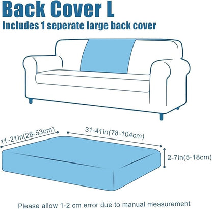 Smiry Waterproof Couch Cushion Covers, Stretch Jacquard Thick Sofa Cushion Covers, Washable Seat Slipcover Elastic Furniture Protector for Pets, Kid (Back Cover L, Black)