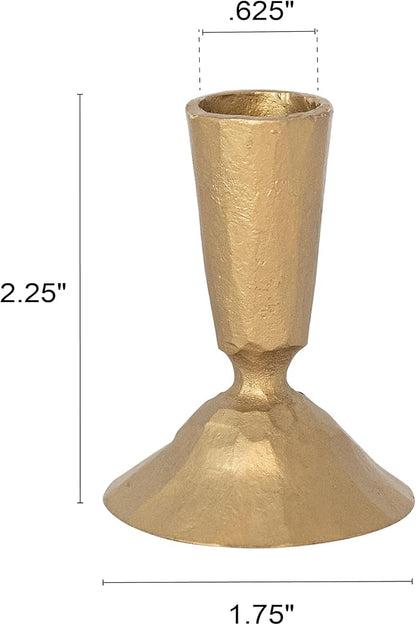 Creative Co-Op Antique Hand-Forged Cast Metal Taper Holder, Gold