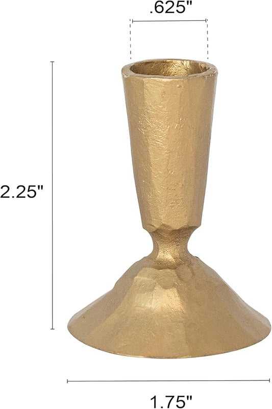 Creative Co-Op Antique Hand-Forged Cast Metal Taper Holder, Gold